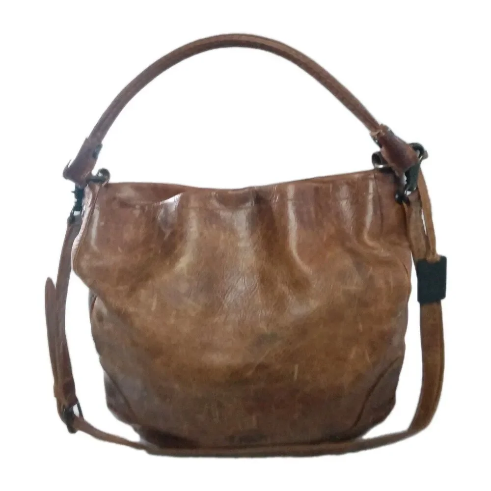 Frye Melissa Hobo Shoulder Bag Brown Leather Retail $388